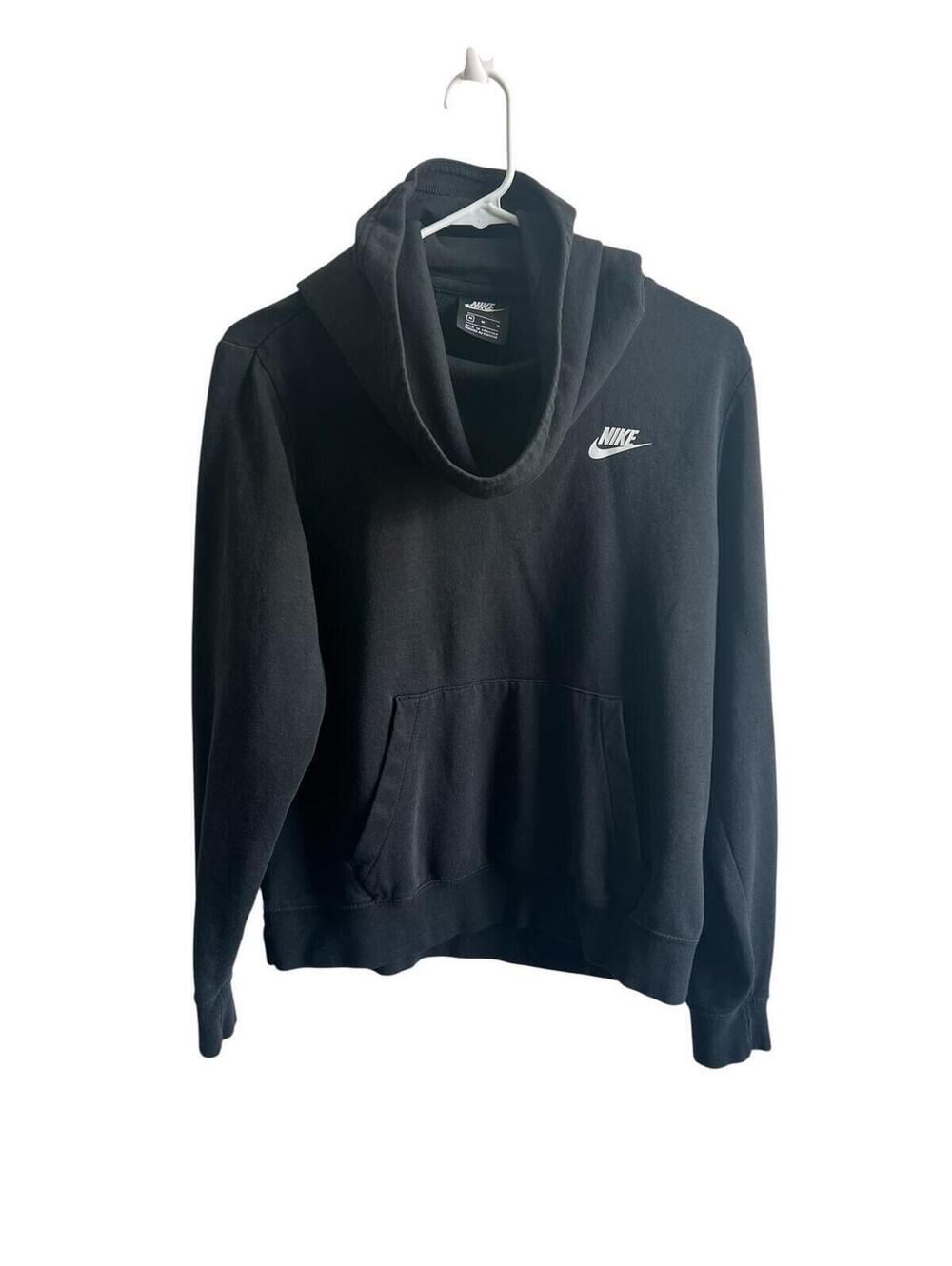 Nike Black Pullover Hoodie Classic Swoosh Sweatshirt - Size Medium
